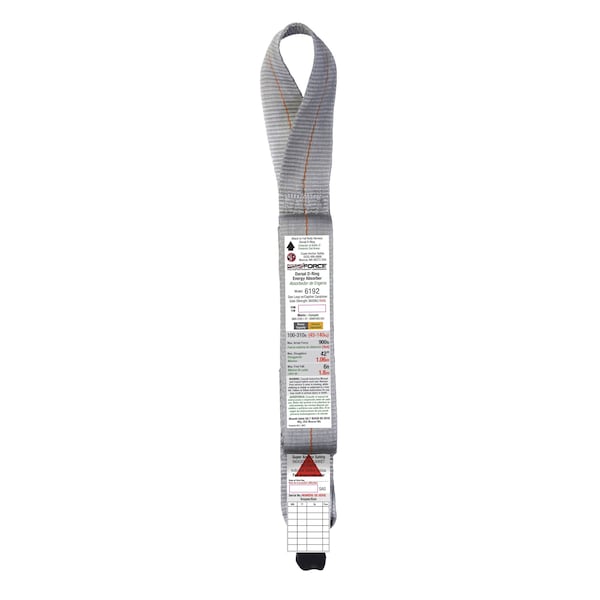 Super Anchor Safety ANSI Z359.13 Ultra-Lite Energy Absorber A-End Dee-Loop B-End Aluminum Carabiner 5006-Z. 6192 - main
